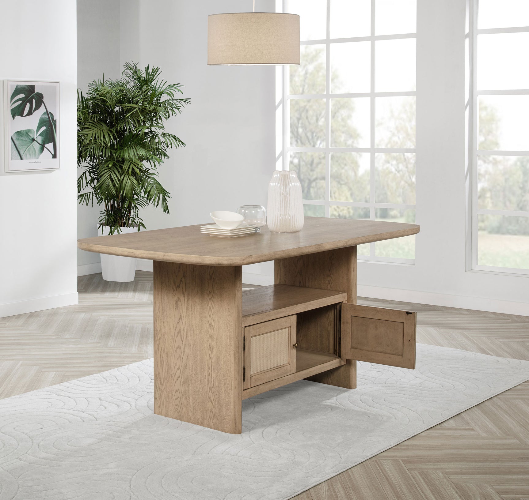 Kailani Beige Oak Counter Height Dining Table - Ornate Home