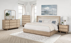 Kailani Beige Oak Eastern King Panel Bed - Ornate Home