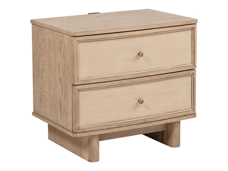 Kailani Beige Oak Nightstand - Ornate Home