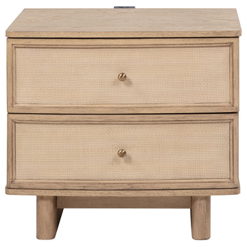 Kailani Beige Oak Nightstand - Ornate Home