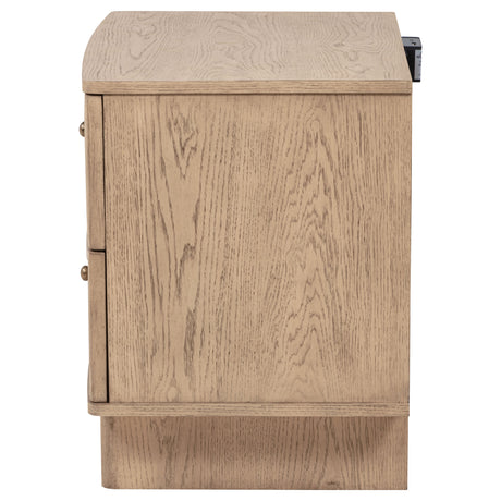 Kailani Beige Oak Nightstand - Ornate Home