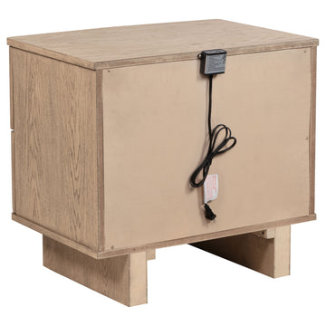 Kailani Beige Oak Nightstand - Ornate Home