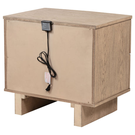 Kailani Beige Oak Nightstand - Ornate Home