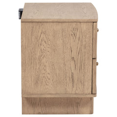 Kailani Beige Oak Nightstand - Ornate Home