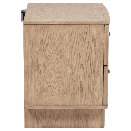 Kailani Beige Oak Nightstand - Ornate Home