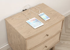 Kailani Beige Oak Nightstand - Ornate Home