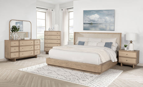 Kailani Beige Oak  Queen Panel Bed - Ornate Home