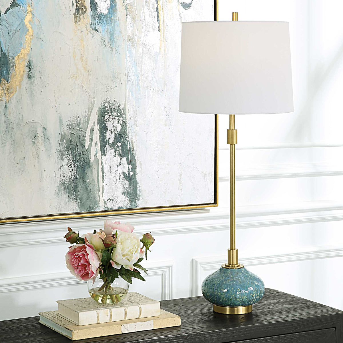 Kaimana Aged Blue Buffet Lamp - Ornate Home