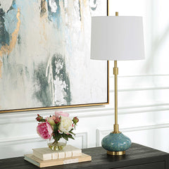Kaimana Aged Blue Buffet Lamp - Ornate Home
