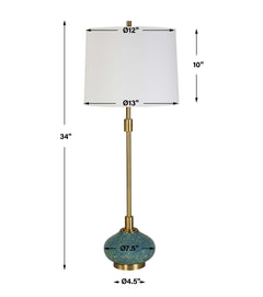 Kaimana Aged Blue Buffet Lamp - Ornate Home