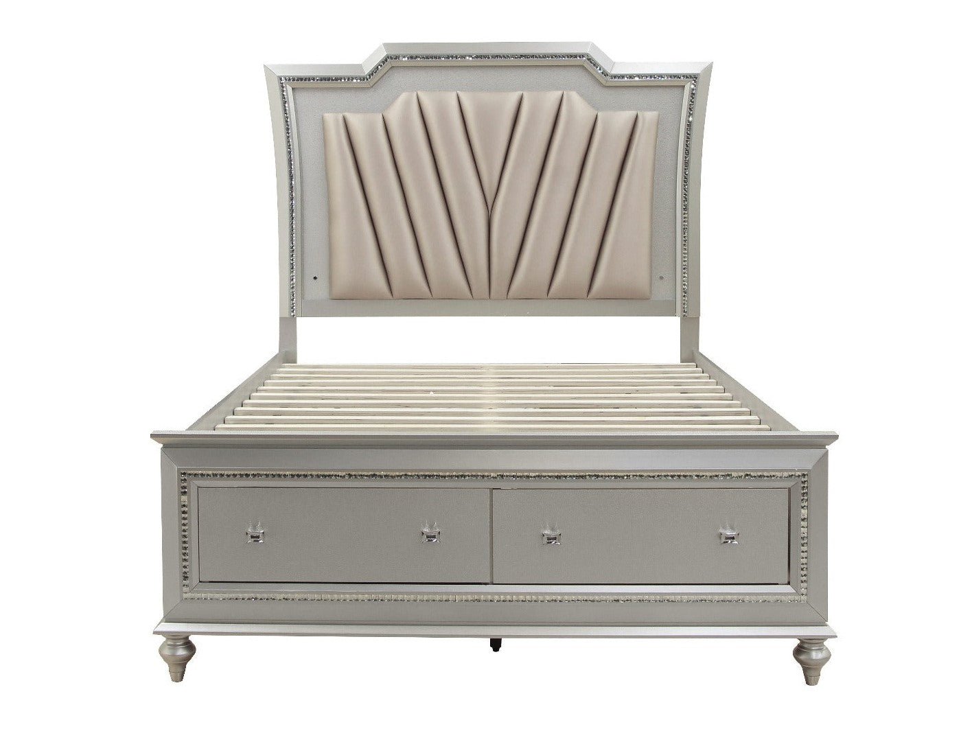 Kaitlyn King Storage Bed in Champagne - Ornate Home