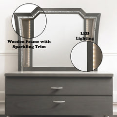 Kaitlyn Metallic Gray Mirror - Ornate Home