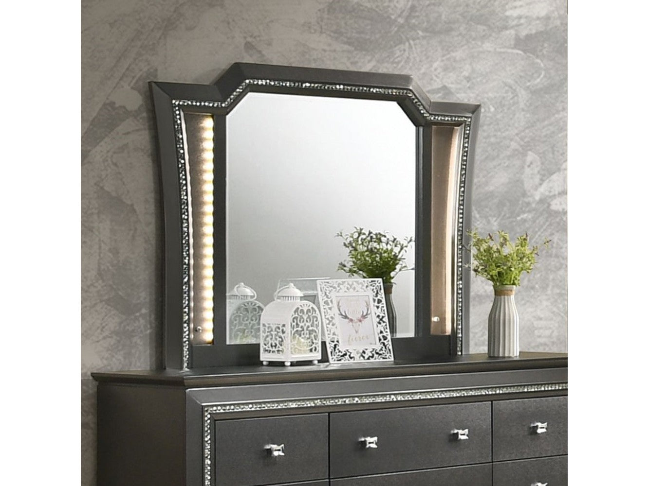 Kaitlyn Metallic Gray Mirror - Ornate Home