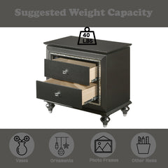 Kaitlyn Metallic Gray Nightstand - Ornate Home
