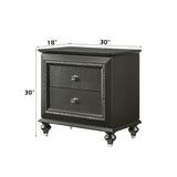 Kaitlyn Metallic Gray Nightstand - Ornate Home