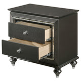 Kaitlyn Metallic Gray Nightstand - Ornate Home