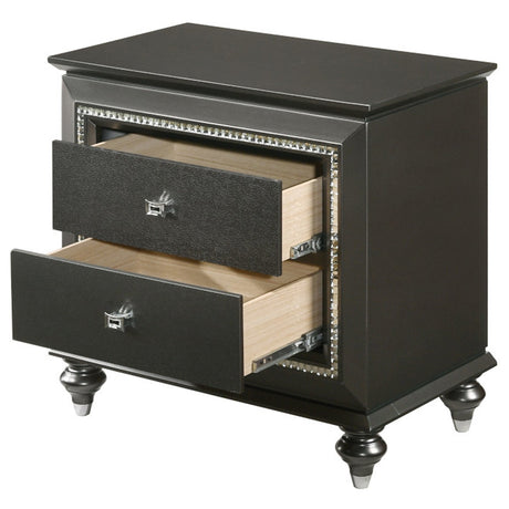 Kaitlyn Metallic Gray Nightstand - Ornate Home