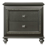 Kaitlyn Metallic Gray Nightstand - Ornate Home