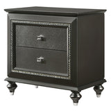 Kaitlyn Metallic Gray Nightstand - Ornate Home
