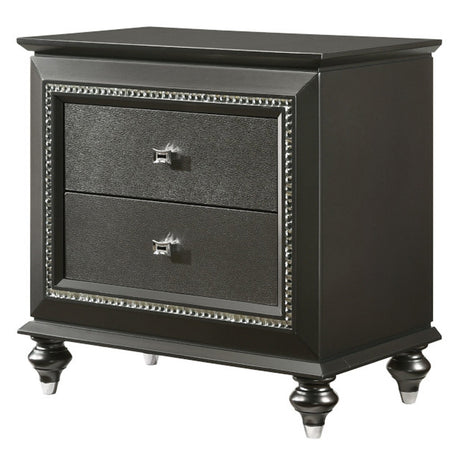 Kaitlyn Metallic Gray Nightstand - Ornate Home