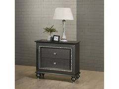 Kaitlyn Metallic Gray Nightstand - Ornate Home