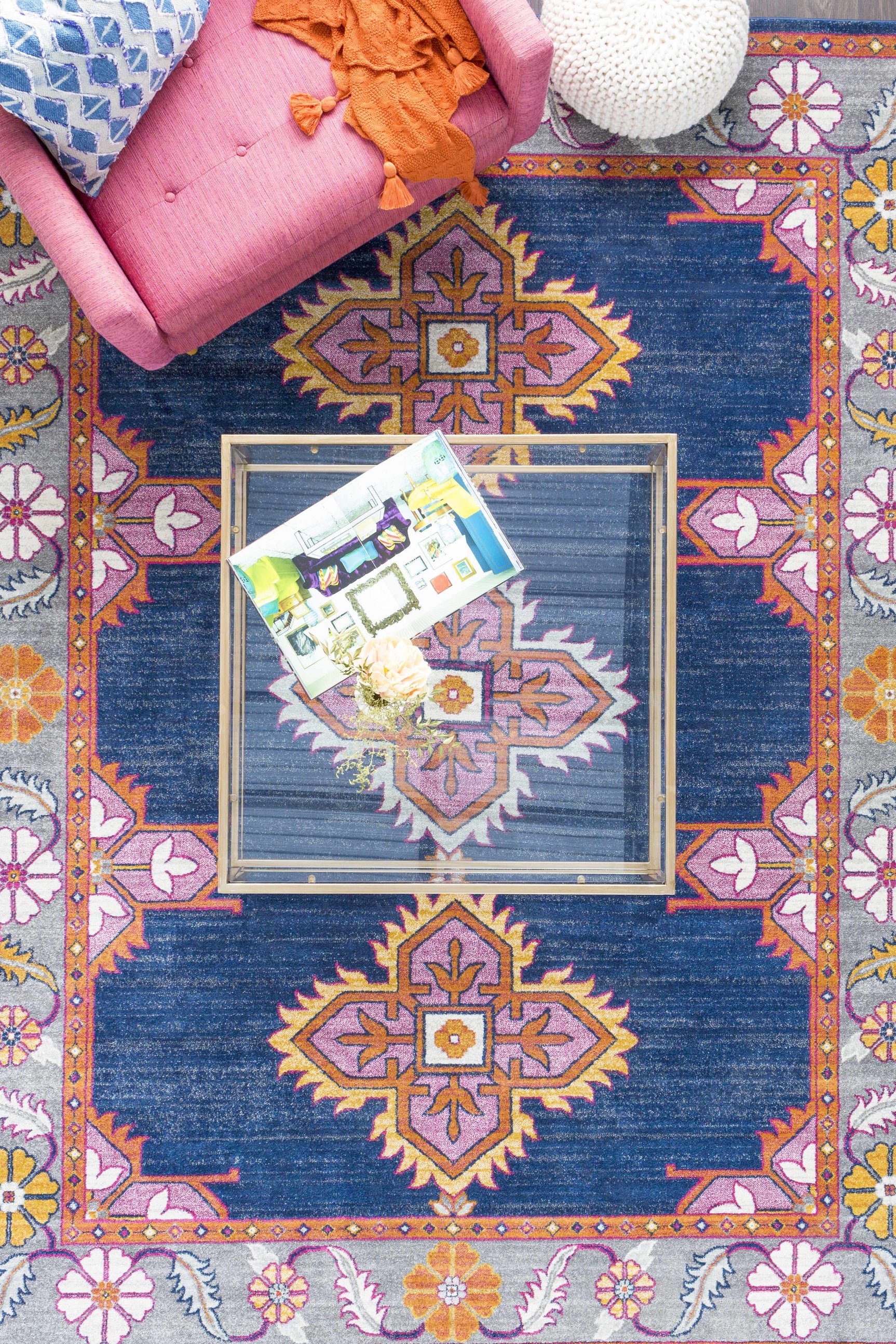 Kaitlyn Navy Area Rug - Ornate Home