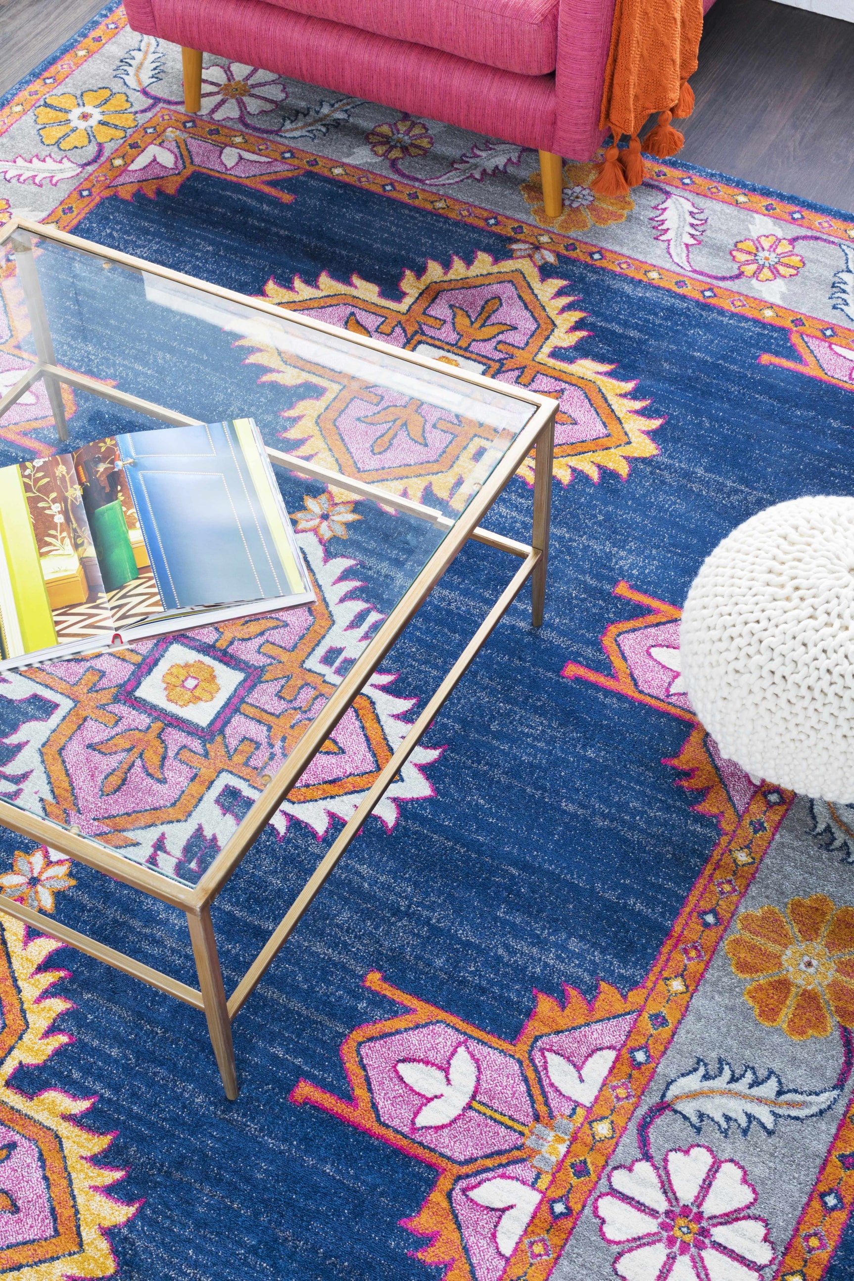 Kaitlyn Navy Area Rug - Ornate Home