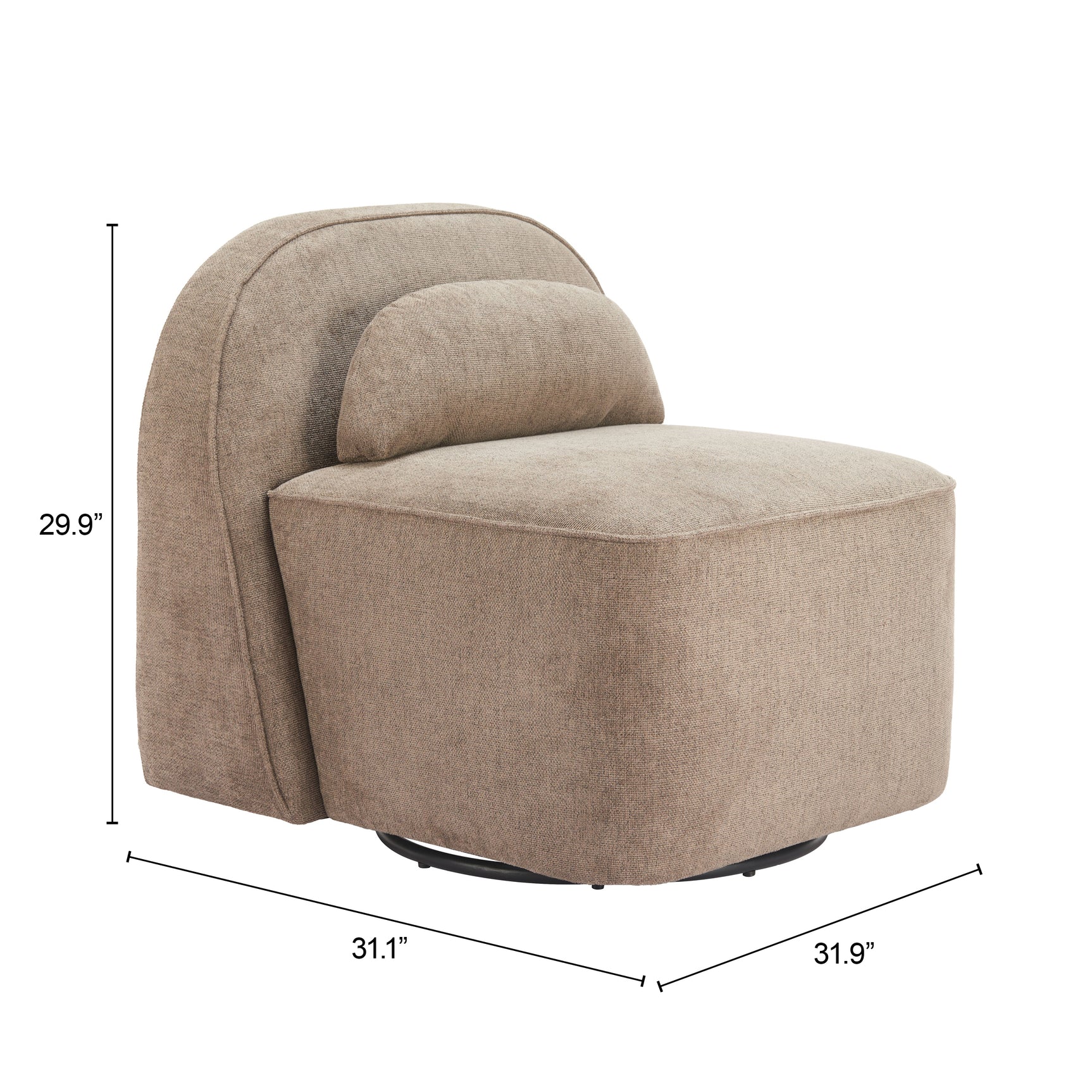 Kakao Olive Brown Swivel Chair