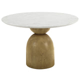 Kala Natural/Oak Round Dining Table W/Marble - Ornate Home