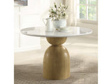 Kala Natural/Oak Round Dining Table W/Marble - Ornate Home