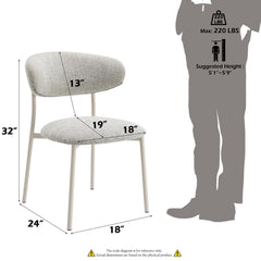 Kalam Gray & Beige Side Chair (Set of 2) - Ornate Home