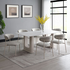 Kalam Gray & Beige Side Chair (Set of 2) - Ornate Home