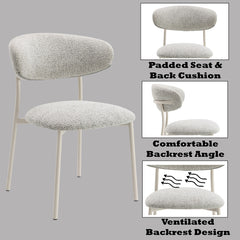Kalam Gray & Beige Side Chair (Set of 2) - Ornate Home