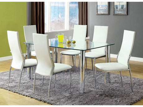 Kalawao Chrome 7 Pc. Dining Room Set - Ornate Home