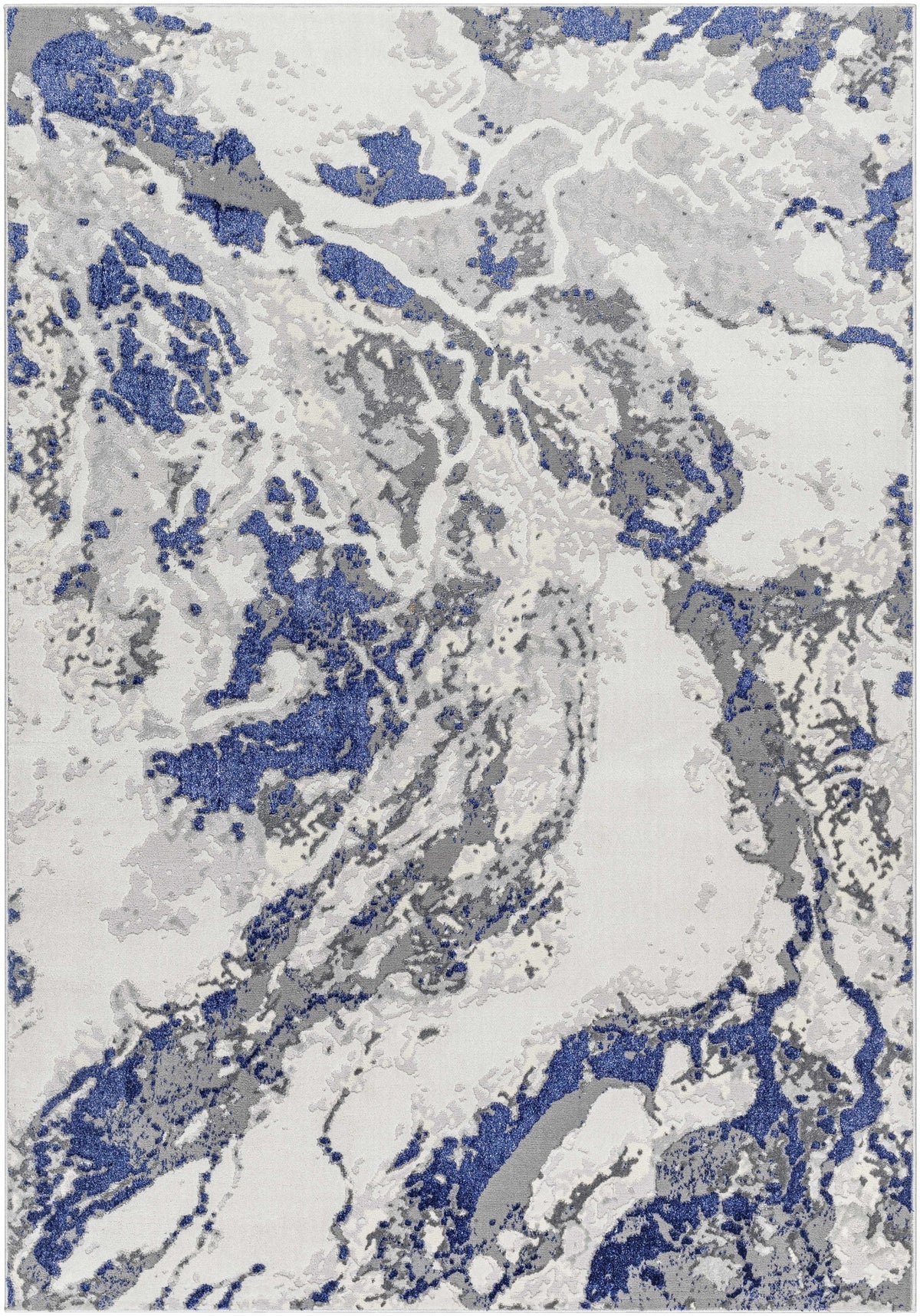 Kaleo Gray & Blue Marble Area Rug - Clearance - Ornate Home