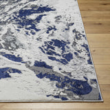 Kaleo Gray & Blue Marble Area Rug - Clearance - Ornate Home