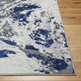 Kaleo Gray & Blue Marble Area Rug - Clearance - Ornate Home