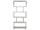 Kaley Polished Stainless Steel/Clear Etagere - Ornate Home