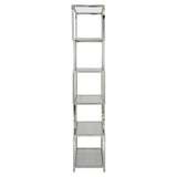 Kaley Polished Stainless Steel/Clear Etagere - Ornate Home