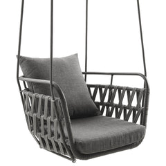 Kaliah Charcoal Outdoor Patio Aluminum Swing Chair - Ornate Home