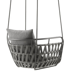 Kaliah Charcoal Outdoor Patio Aluminum Swing Chair - Ornate Home