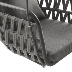 Kaliah Charcoal Outdoor Patio Aluminum Swing Chair - Ornate Home