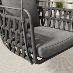 Kaliah Charcoal Outdoor Patio Aluminum Swing Chair - Ornate Home