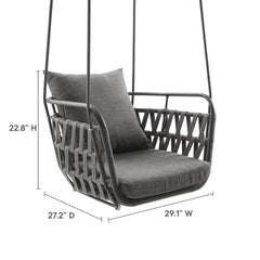 Kaliah Charcoal Outdoor Patio Aluminum Swing Chair - Ornate Home