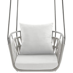 Kaliah Light Gray/White Outdoor Patio Aluminum Swing Chair - Ornate Home