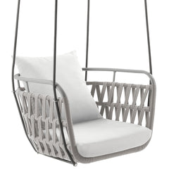 Kaliah Light Gray/White Outdoor Patio Aluminum Swing Chair - Ornate Home