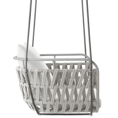 Kaliah Light Gray/White Outdoor Patio Aluminum Swing Chair - Ornate Home
