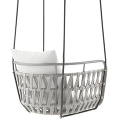 Kaliah Light Gray/White Outdoor Patio Aluminum Swing Chair - Ornate Home