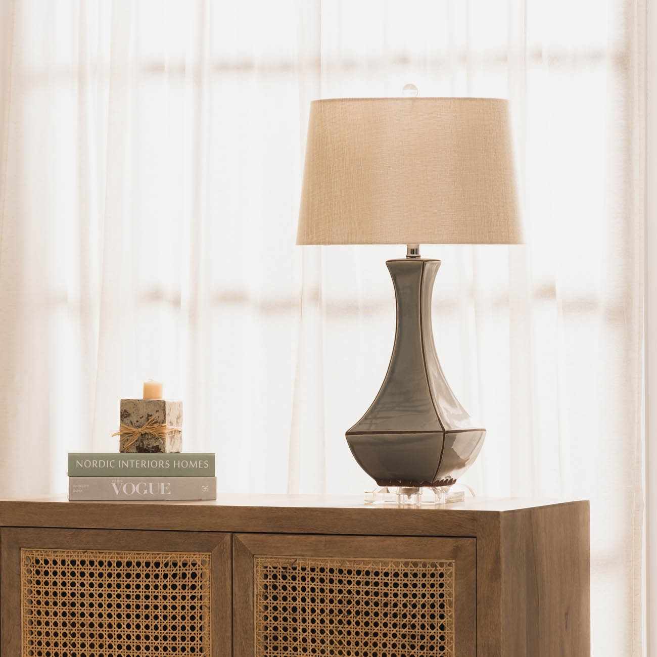 Kalilangan Gray Ceramic Table Lamp - Ornate Home