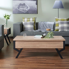 Kalina Rustic Natural/Black Coffee Table - Ornate Home